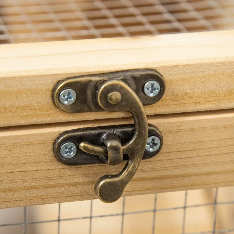 PawHut 2-Tier Wooden Hamster Cage, Small Animals Hutch, W Seesaw, Tray