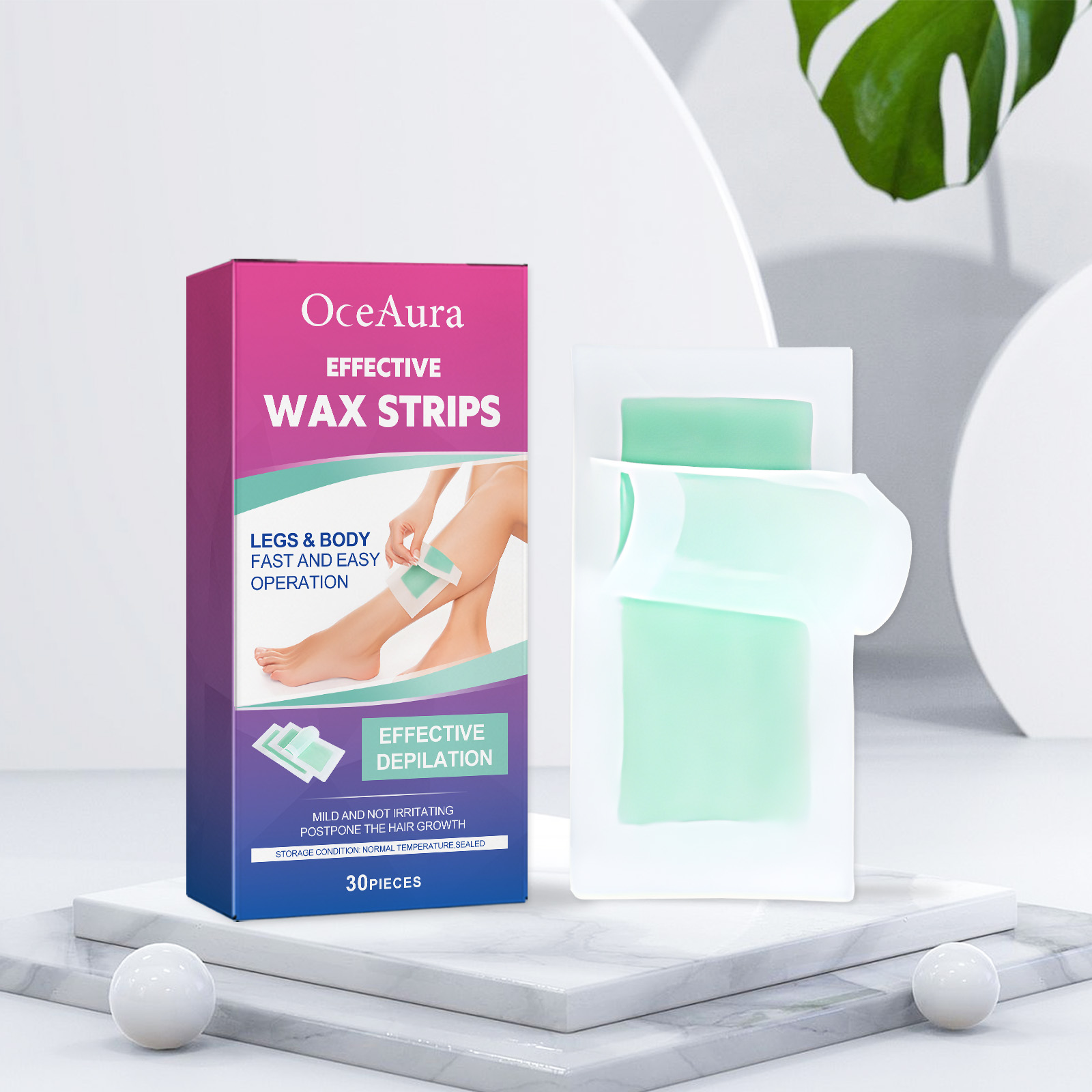 Blueberry Scented Hair Removal Wax Paper 30pcs 1 Box — foto 8