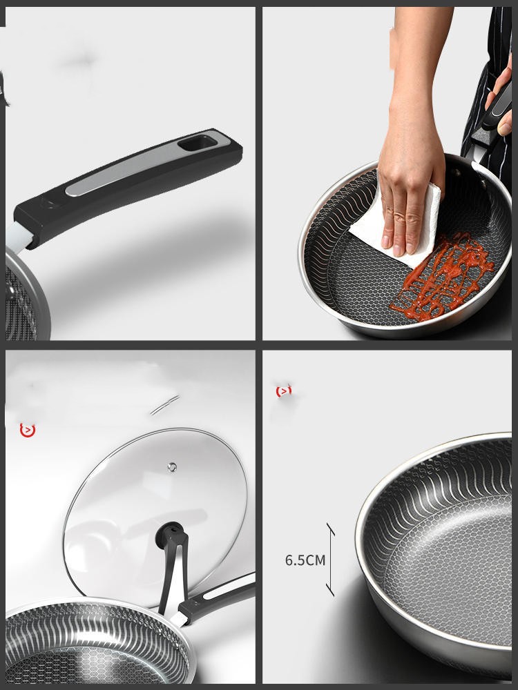 Title 6, Stainless Steel Non-stick Pan Medical Stone Dee...