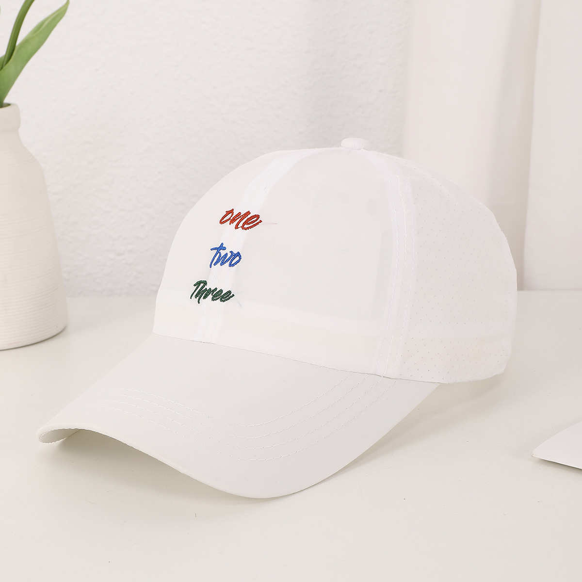 Men's Solid-color Embroidered Letter Baseball Cap Quick-drying Breathable With Ventilation Holes Lightweight Style Casual Sports Style Baseball Cap For Outdoor Hiking And Traveling