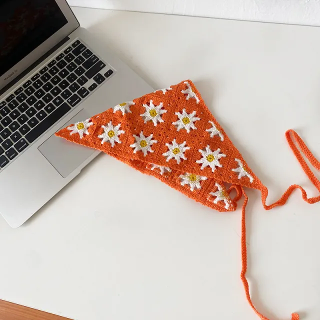 Little Daisy Flower Thread Cut Out Travel Art Headband Orange - Shop at LoveMi