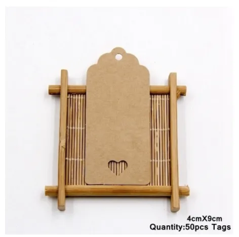 Tree shaped Paper Label Kraft Paper Card Khaki With Heart - Shop at LoveMi