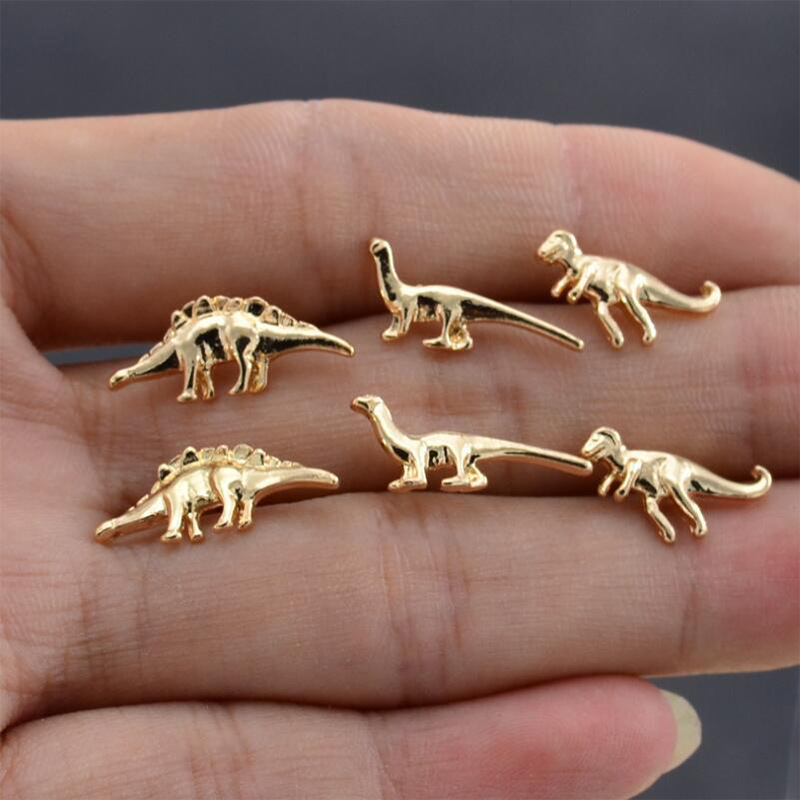 Small Animal Dinosaur Three Pairs Of Earrings And Earrings Set
