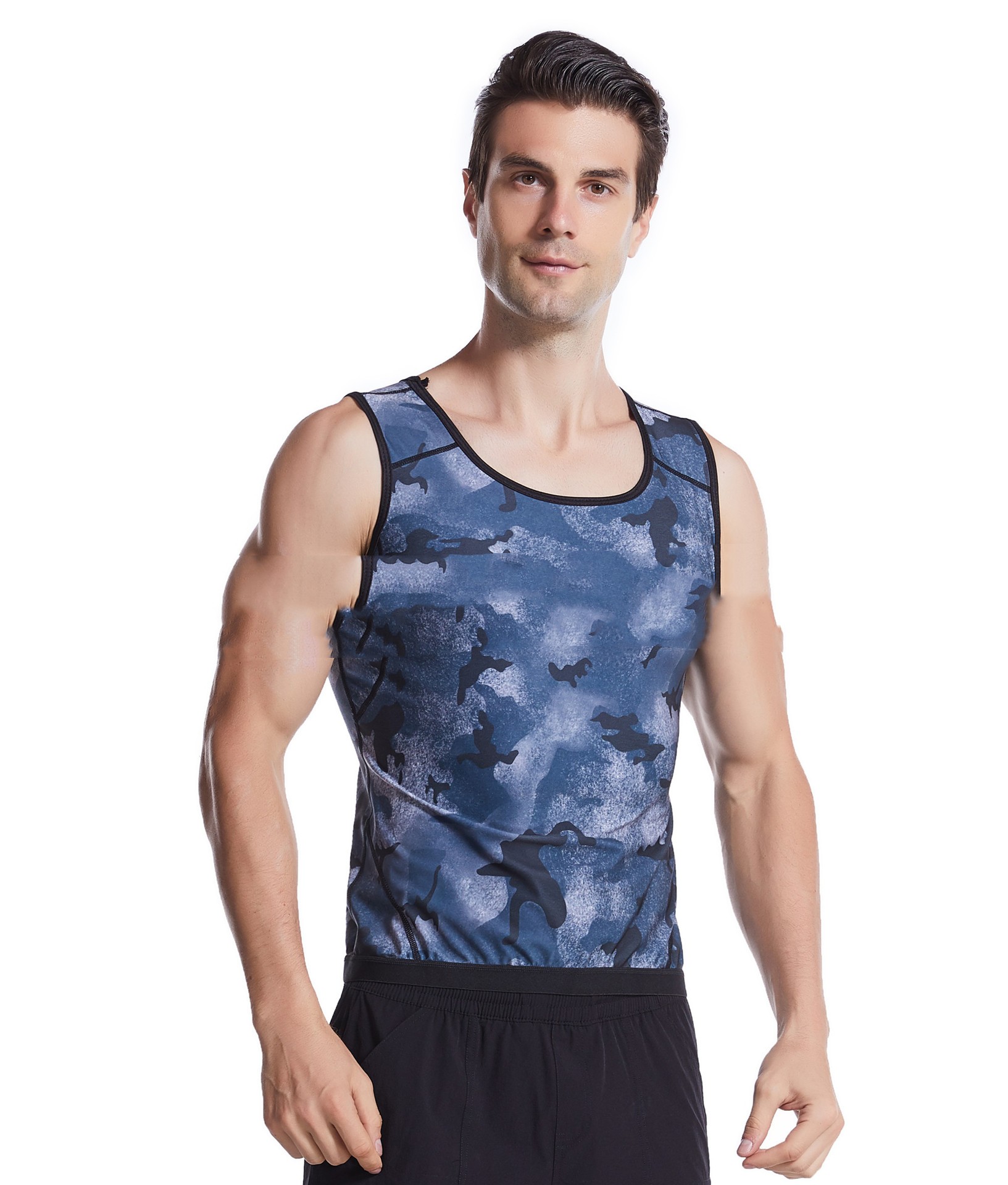 Camo Blue Mens Vest