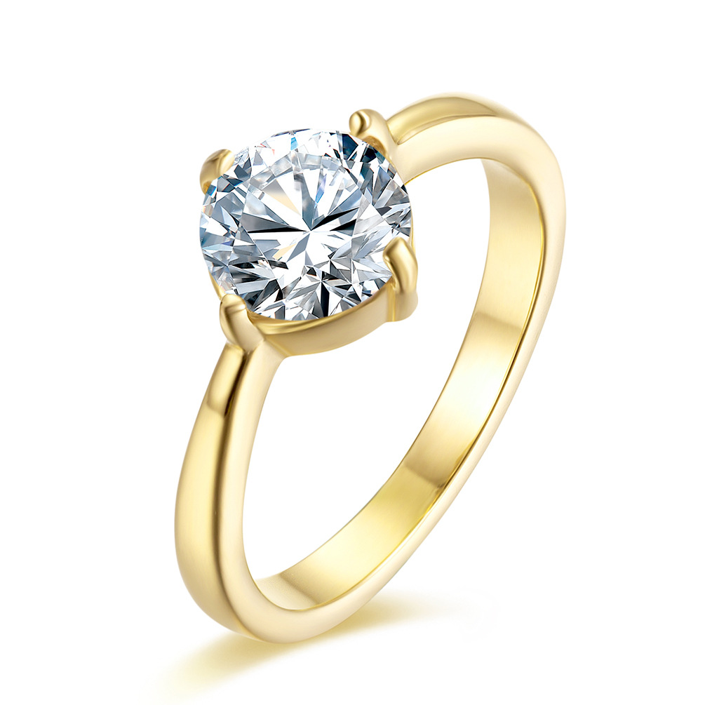 Rose gold and zircon ring