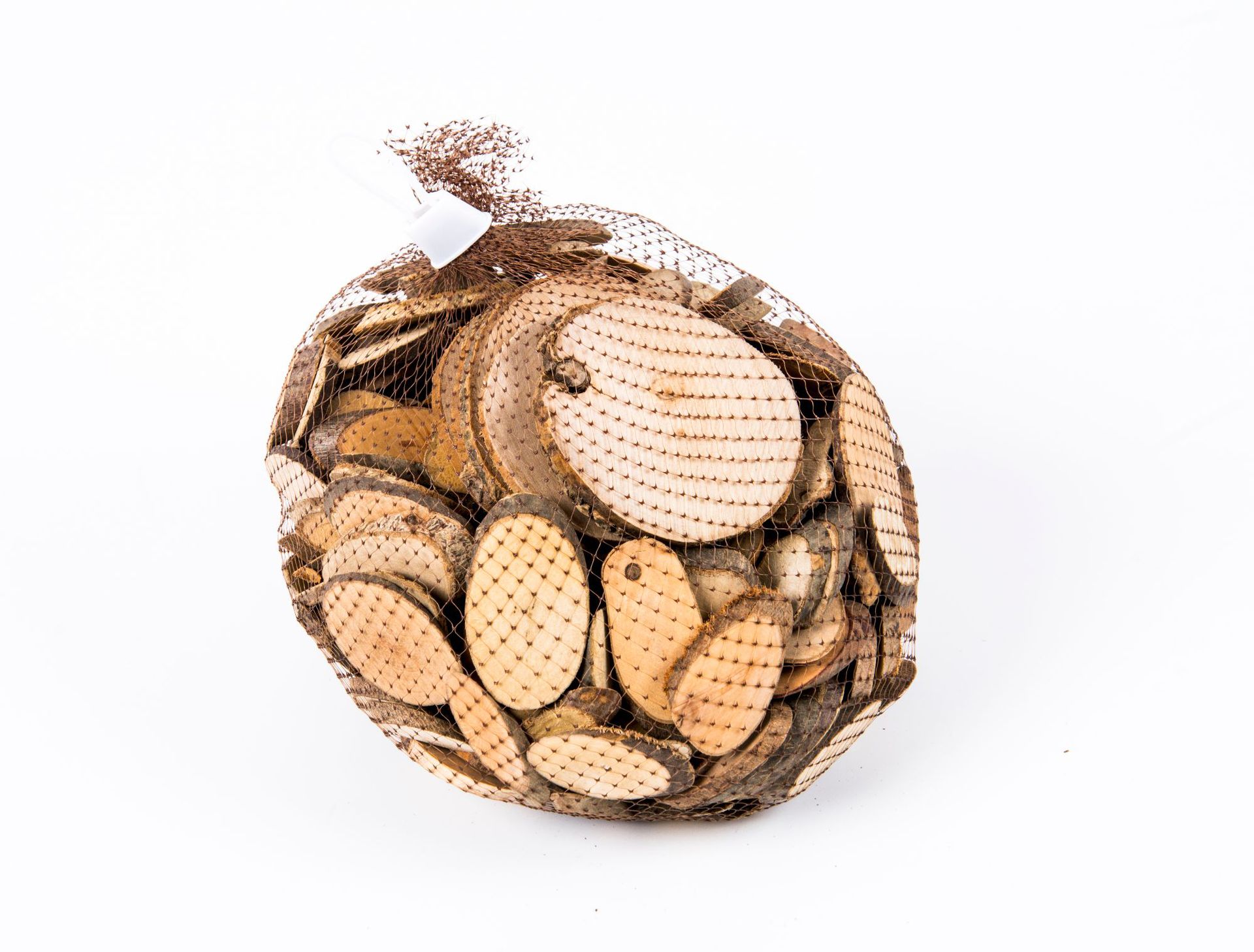 Wooden chips in oval bags