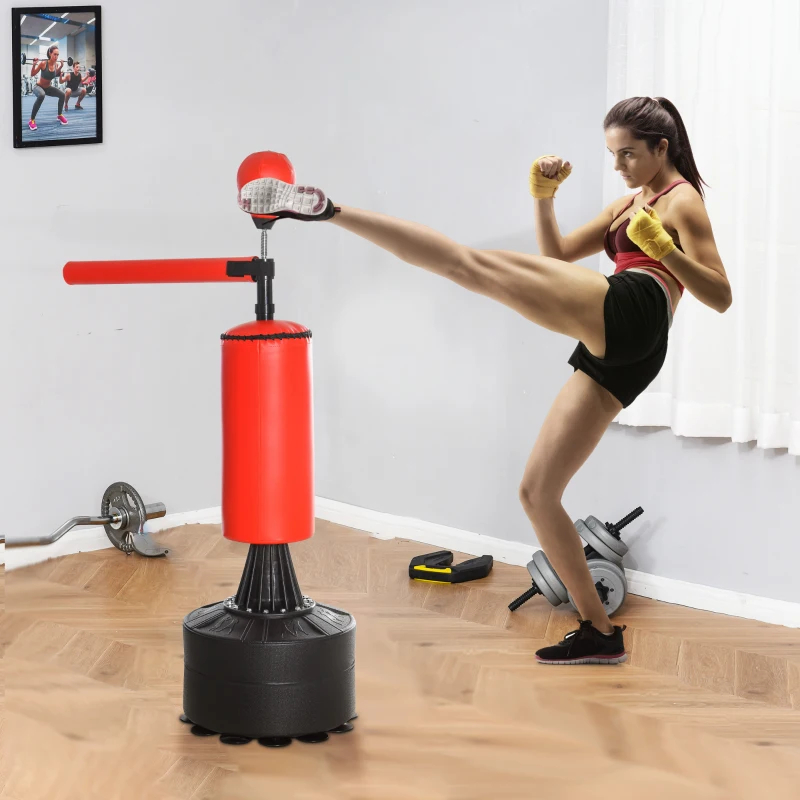Soozier Boxing Bag, Freestanding Punching Bag With Speed Ball, Rotating Boxing Bar And Gloves, Weighted Base 2