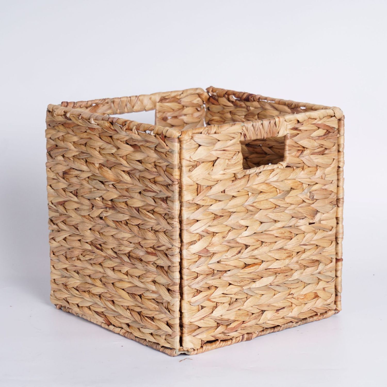 Pack Of 4 Handcrafted Water Hyacinth Grass Woven Storage Basket - Foldable — image 2