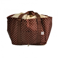 Large Supermarket Shopping Bag Eco Grocery Shoulder Bag Tote Foldable Reusable 5291 Brown Point 700213