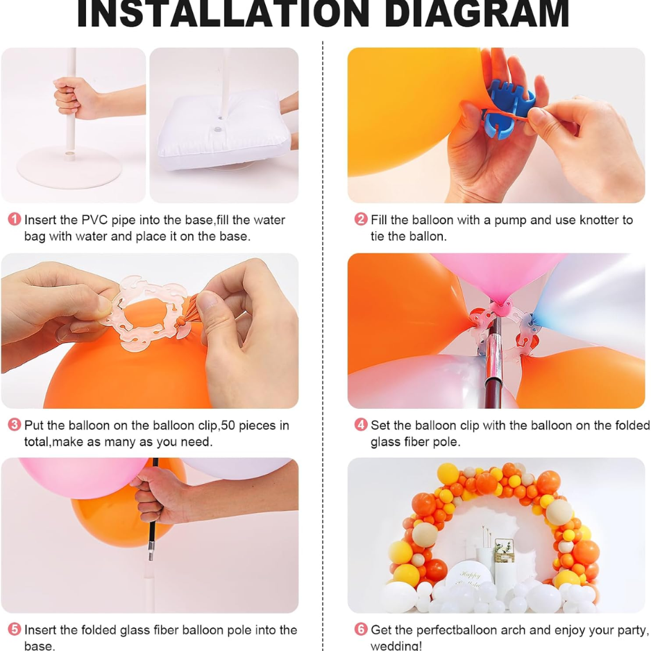 Balloon Arch Kit, 9FT Height 10FT Width Adjustable Balloon Arch Stand Frame Garland Stand 4