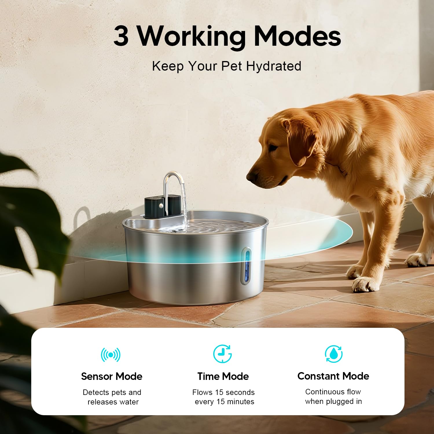 7L Dog Water Dispenser, Made Of Stainless Steel, With A Capacity Of 236 Ounces, Four Layers Of Filtration, Ultra-quiet Water Pump, Water Level Window Design, Easy To Clean, Suitable For Large Dog — foto 8