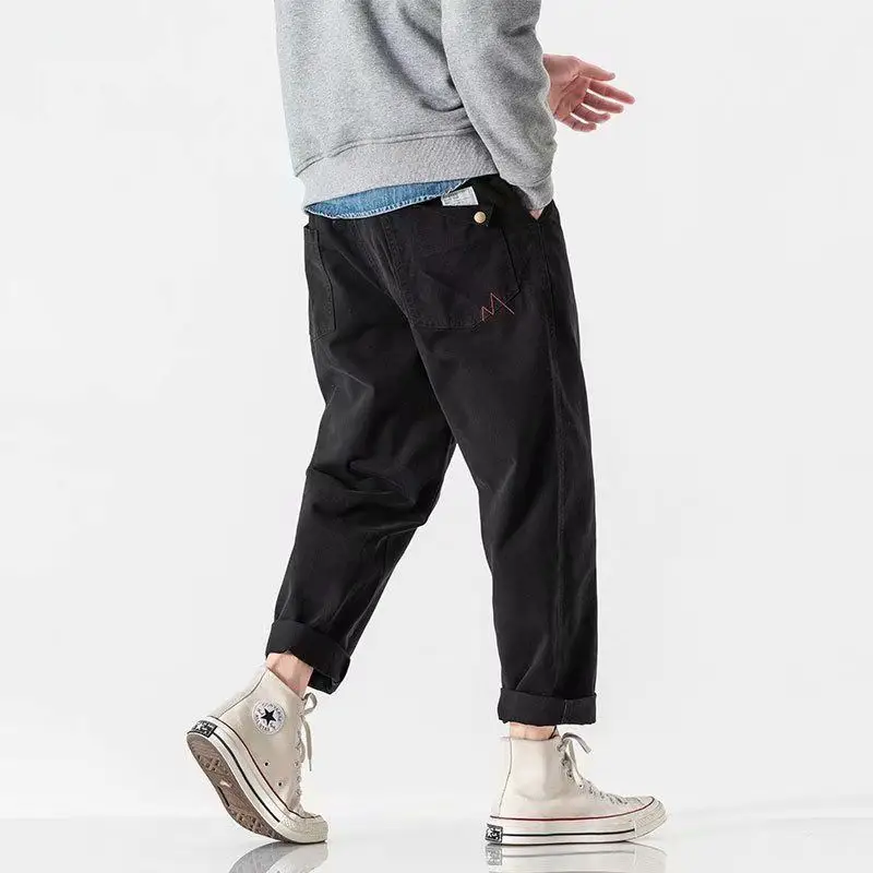 Retro Plus Size Overalls Men's Trendy Brand Loose Straight All-match