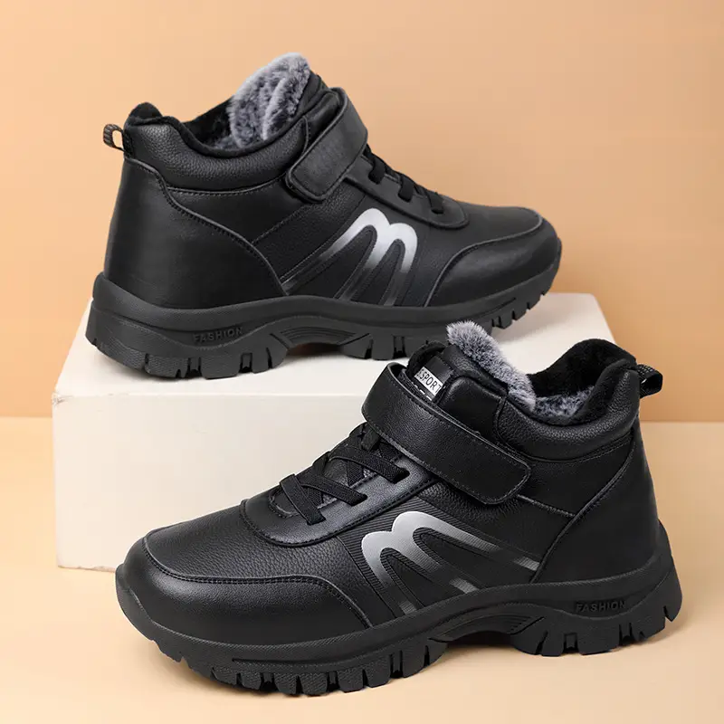 Men's Velvet Warm Waterproof Leather Shoes For The Elderly