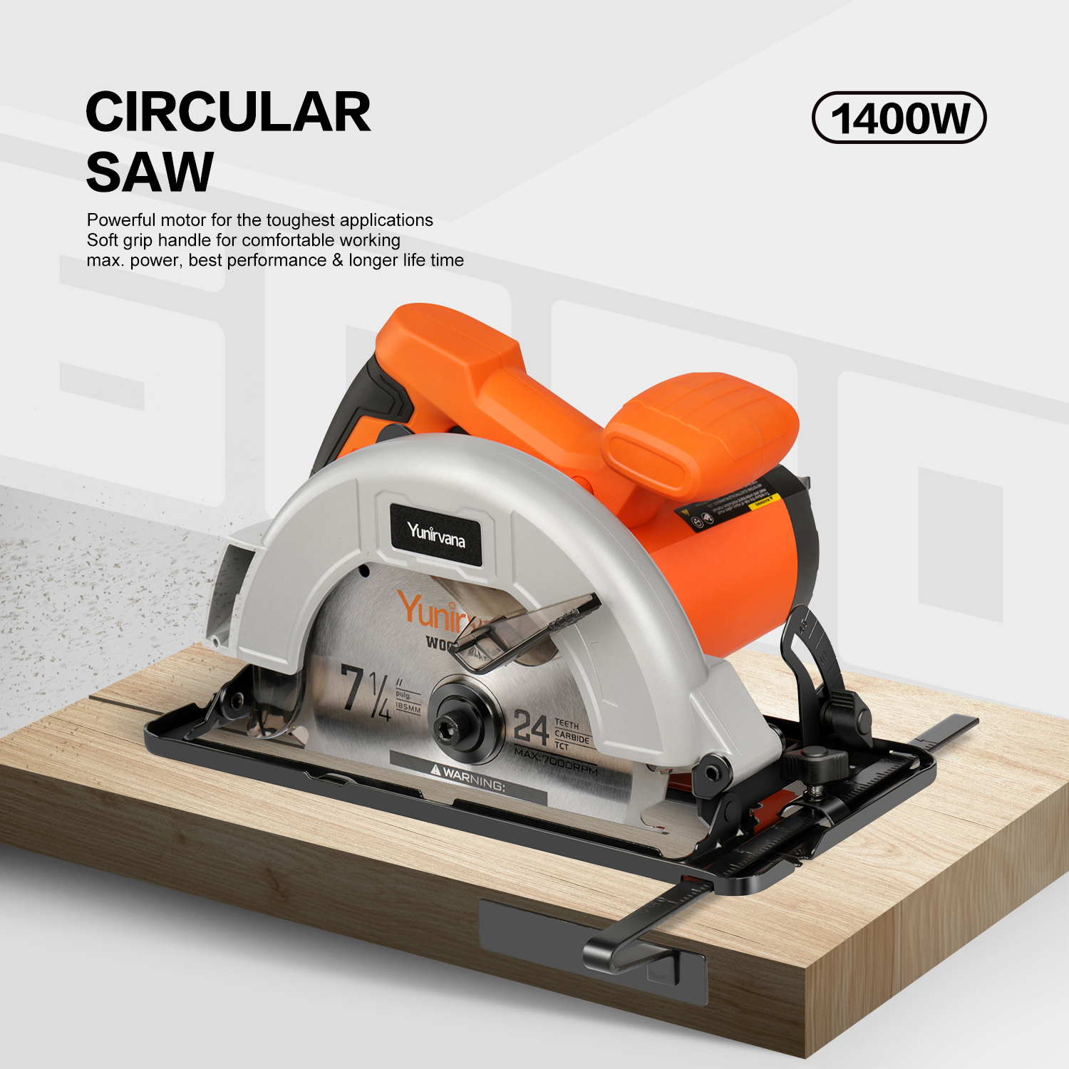 Scie circulaire haute vitesse yunirvana 1400 w, 6000 tr/min – Image 4