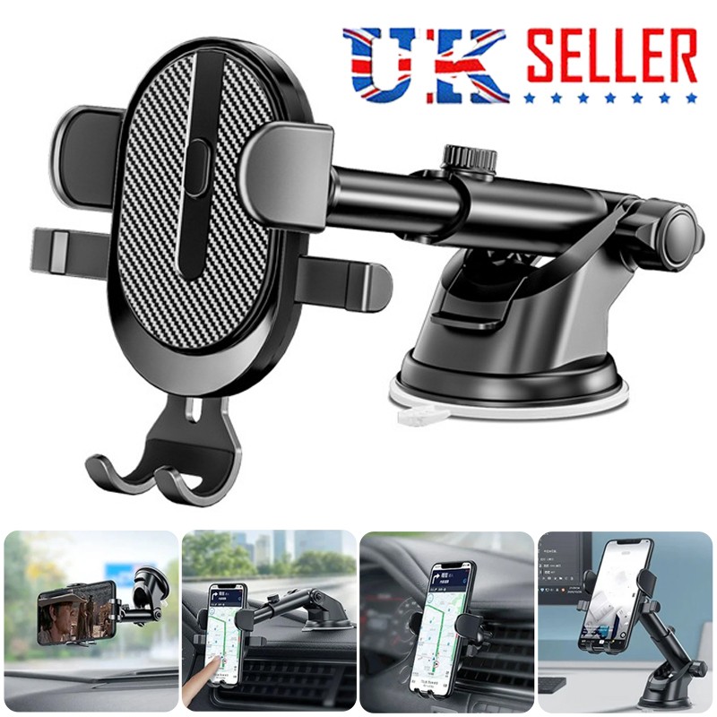 Universal Car Phone Mount Upgraded Suction Clip 360