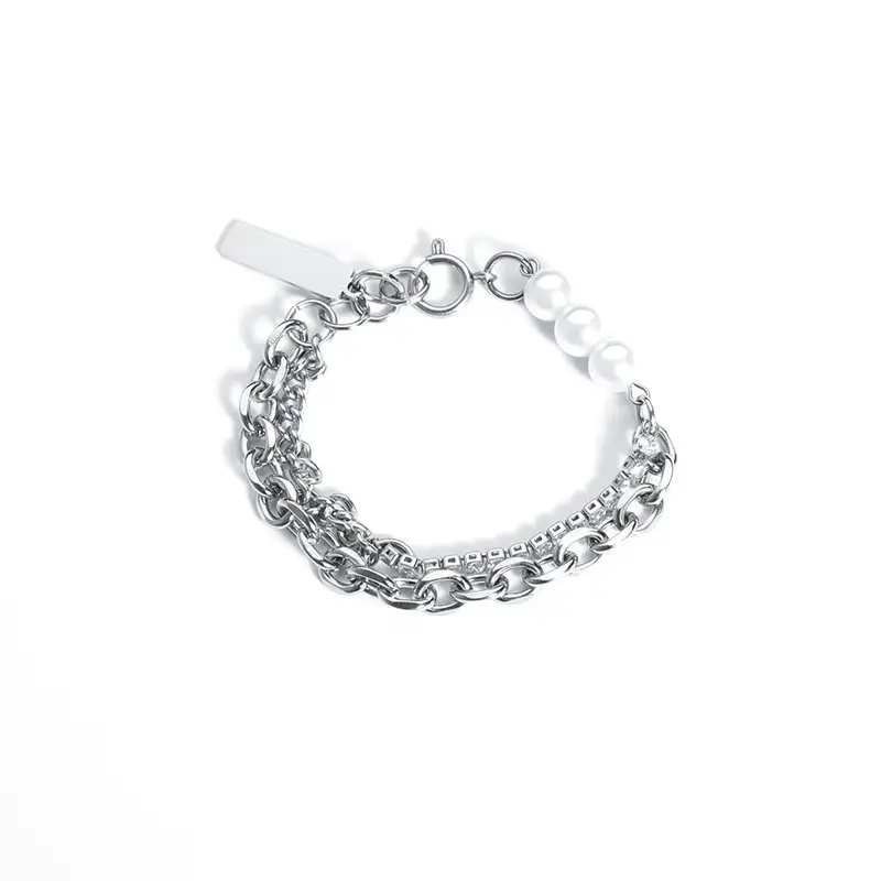 INS Men's Titanium Steel Bracelet Cross Style