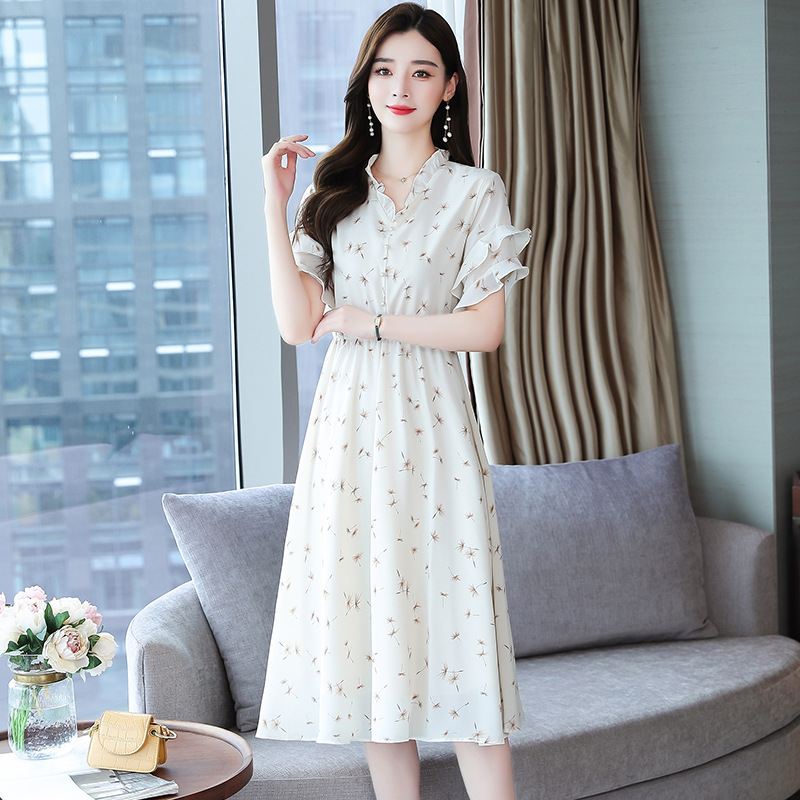 Floral Chiffon A-Line Dress, picture 5 of 8