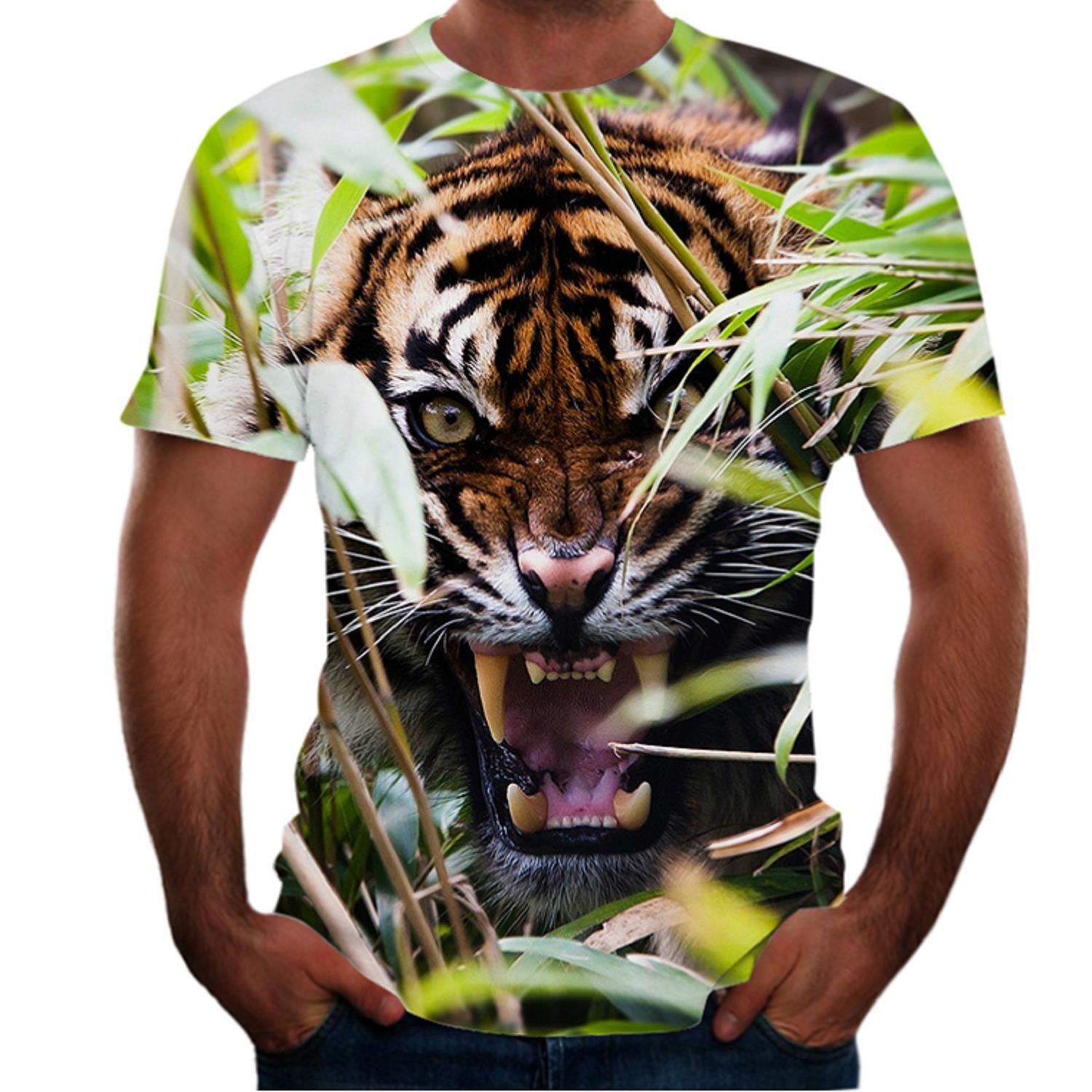 Title 8, Animal Print 3D T-Shirt für Herren Kurzarm Shir...