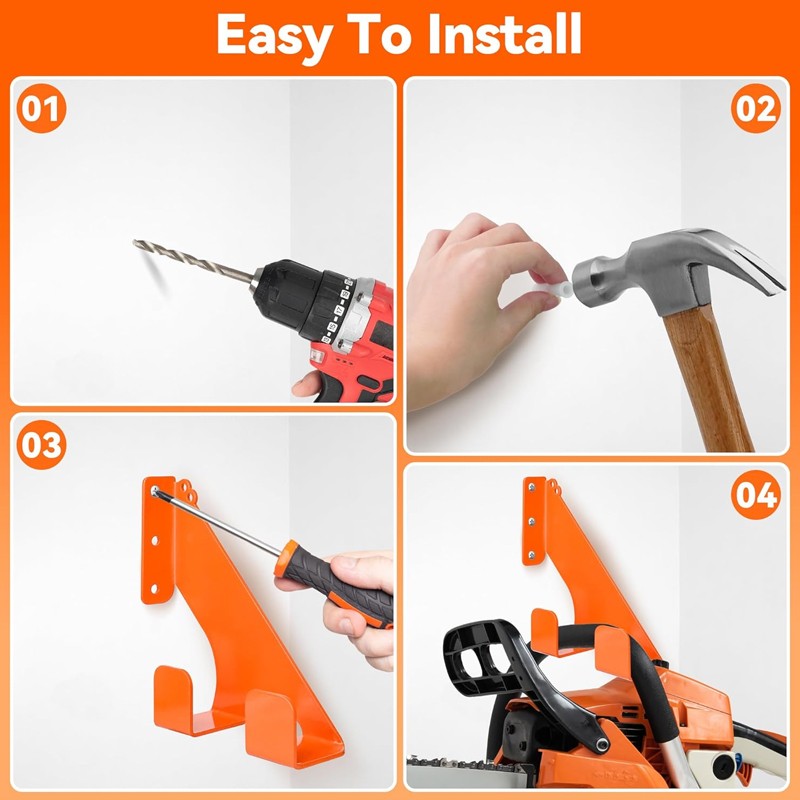 Heavy Duty Chainsaw Wall Mount Holder Steel Chainsaw Hanger