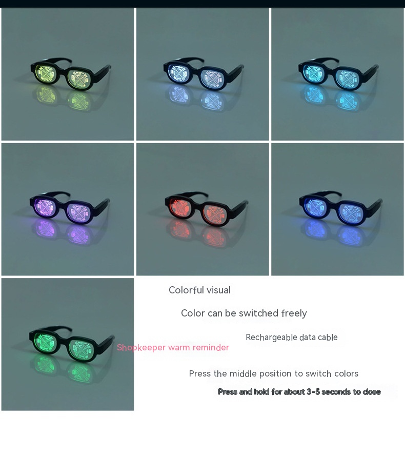 Title 10, New LED Goggles Luminous Glasses Eccentric Pers...