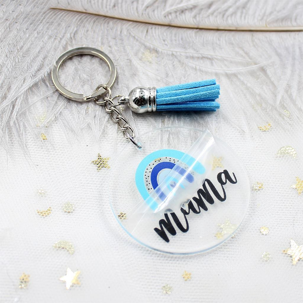 Keychain Ladies Gift Battery Glitter Acrylic