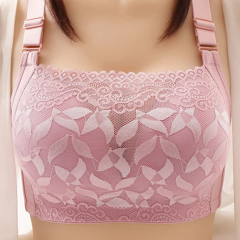 Title 2, Bra Style Gathered And Breathable Full Cup Lace...