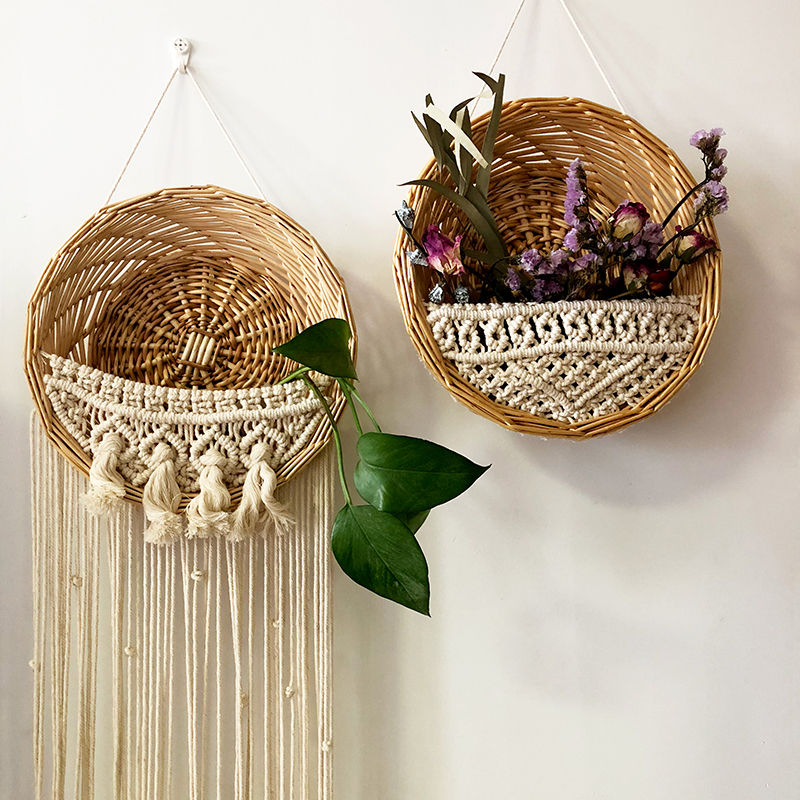 Round Macrame Shelf Wall Hanging