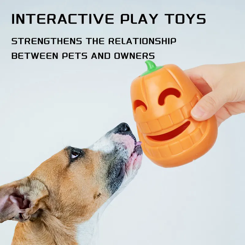 Interactive Dog Chew Toy Halloween Pumpkin Shaped