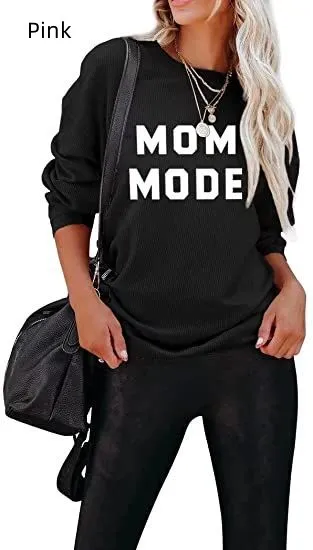 Large Size Long Sleeve Sweater Sweatshirt Round Neck Pink - Shop at LoveMi