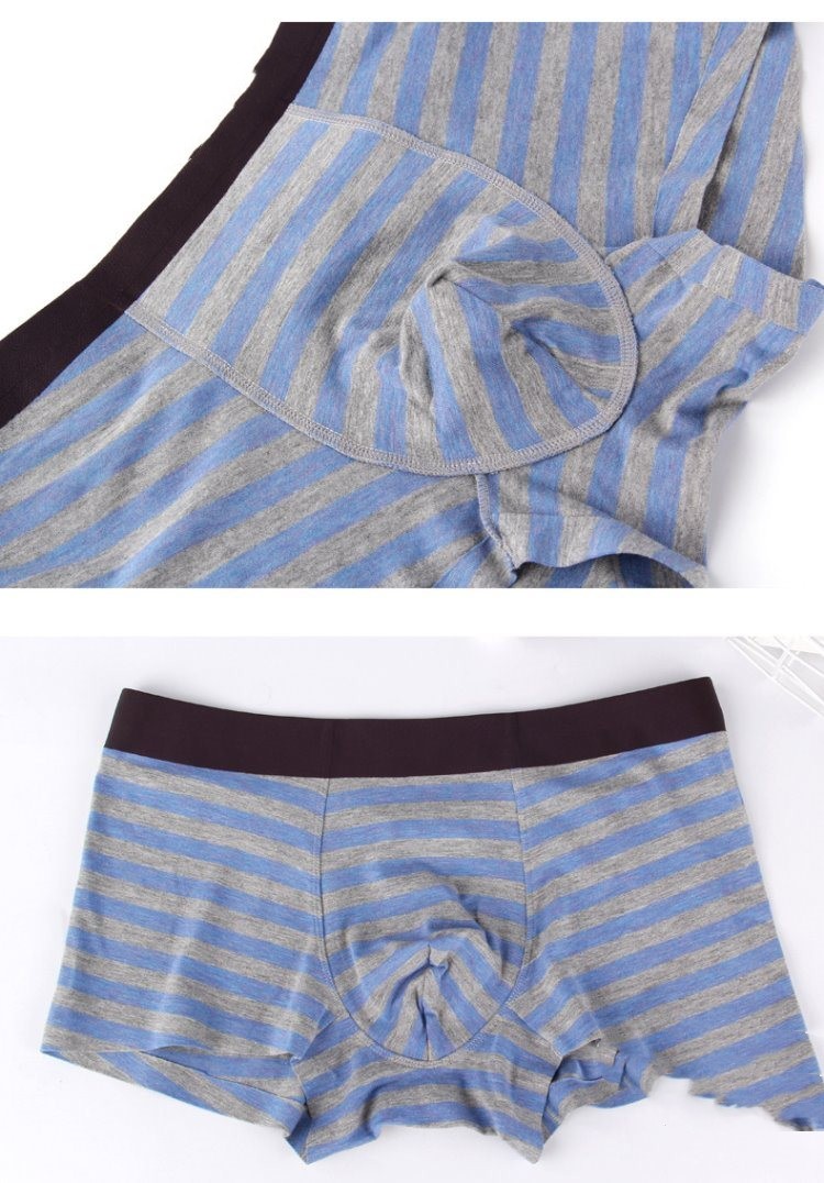 New Men's Underwear Striped Boxer Briefs Striped Alarms In