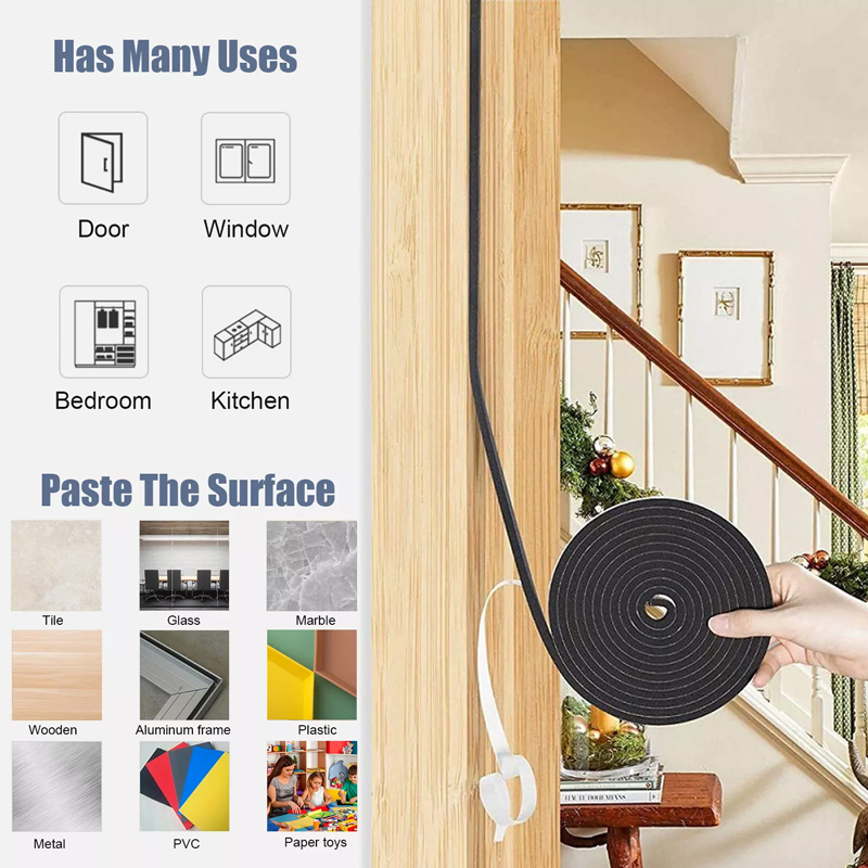 4M Foam Weather Strip Draught Excluder Self Adhesive Door