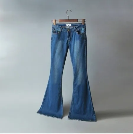 Women's Wide leg Slim fitting Mid waist Sexy Jeans Dark Blue - Shop at LoveMi