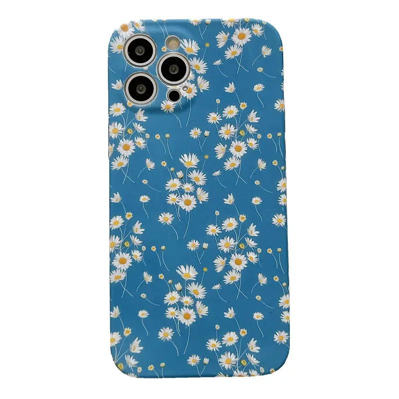 White Fragmented Flower Water Sticker TPU Anti Drop Phone Case