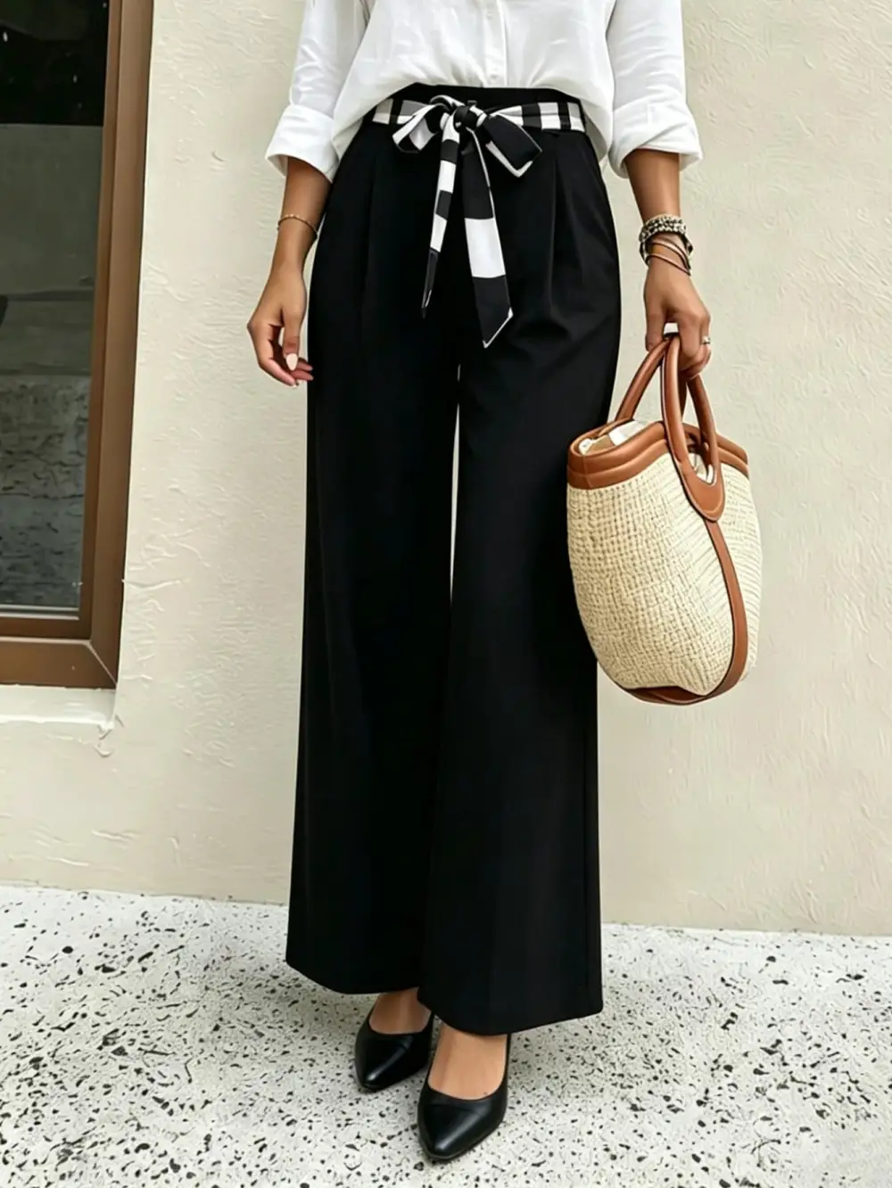 Women's High Waist Wide Leg Suit Pants