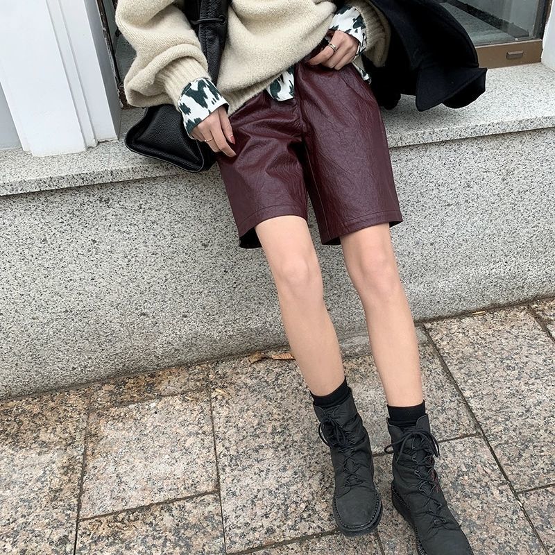 High Waist Loose Wide Legs Fashion Casual Retro Red - Shop at LoveMi