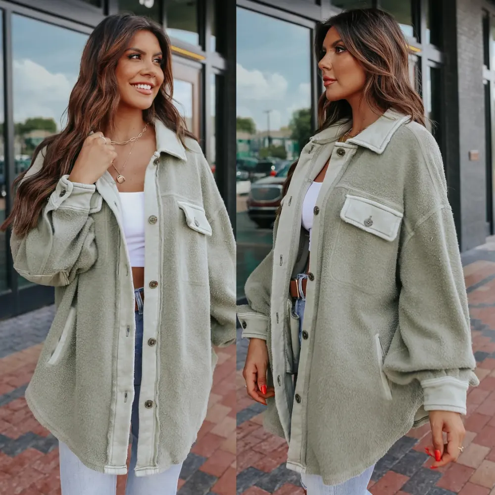 New Autumn and Winter Loose Casual Stitching Polyester Fiber