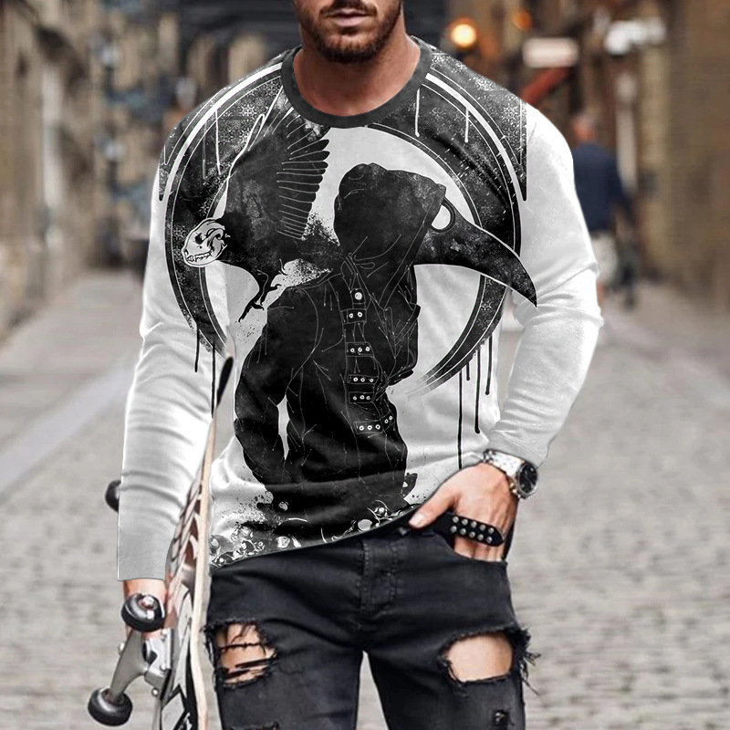 Title 5, New mens loose round neck 3D printed T-shirt, ...