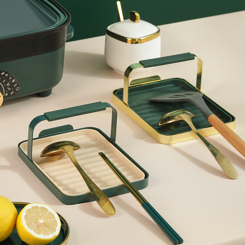 Punch Free Pot Cover Rack Household Spatula Rack With Spoon Sitting Type