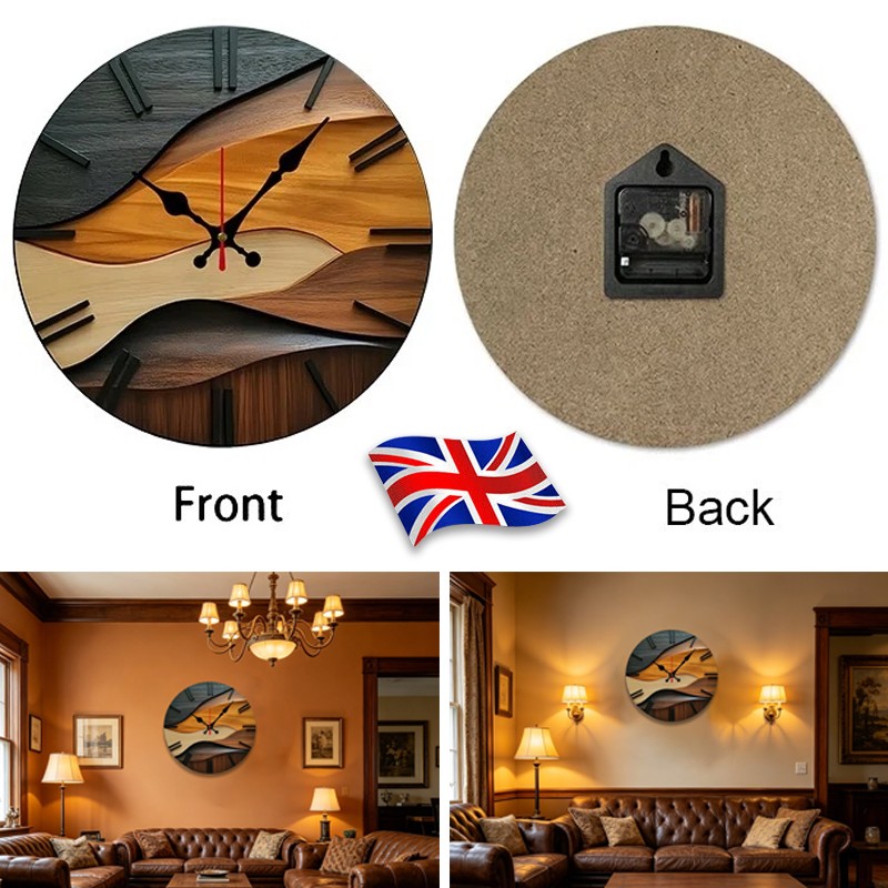 25cm Nordic Wooden Silent Wall Clock Round Modern Hanging