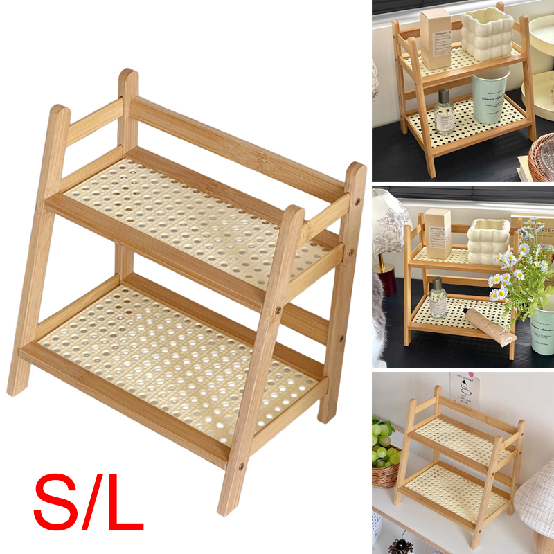 2 Layer Countertop Organizer Multipurpose Kitchen Wooden Rack Storage Shelf — image 6