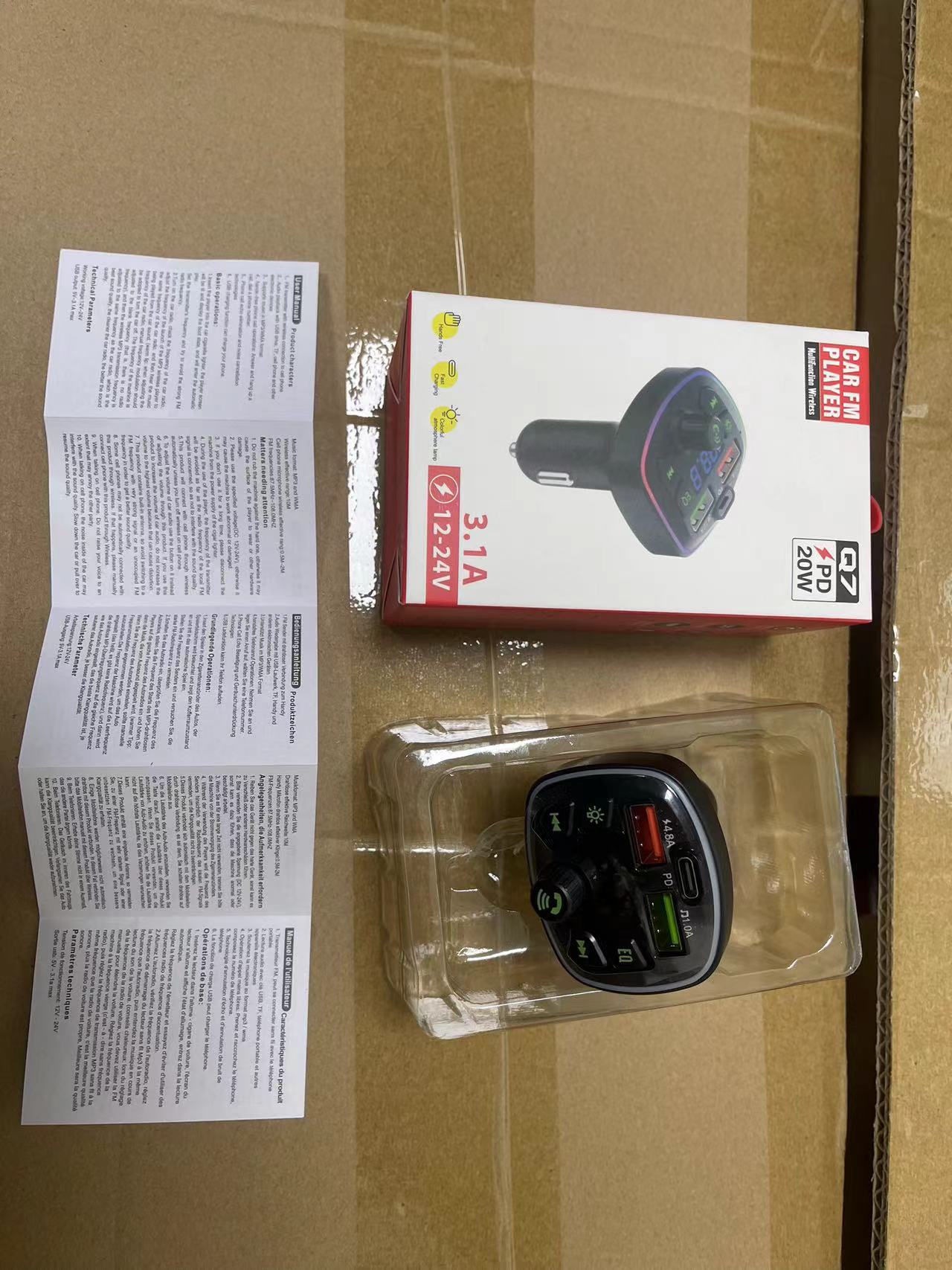 Cross-border New Bluetooth MP3 Car FM Frequency Digital Display Charger Player, Car Cigarette Lighter Fast Charger — foto 14