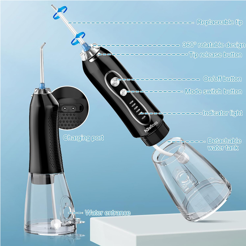 Water Dental Flosser Teeth Pick Portable Oral Irrigator With 5 Modes IPX7 3