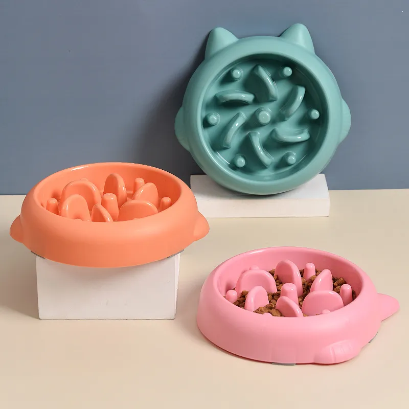 Pet Dog Cat Slow Feeder Bowls Anti Choking Slow Feeder Dish Bowl Home Dog Eating Plate Anti Gulping Bowl Supplies – image 2