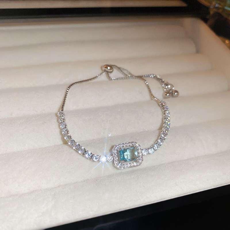 18K Gold Plated Colorful Oval Cubic Zirconia Drawstring Bracelet Exquisite Slider Bangle Luxury Wrist Jewelry
