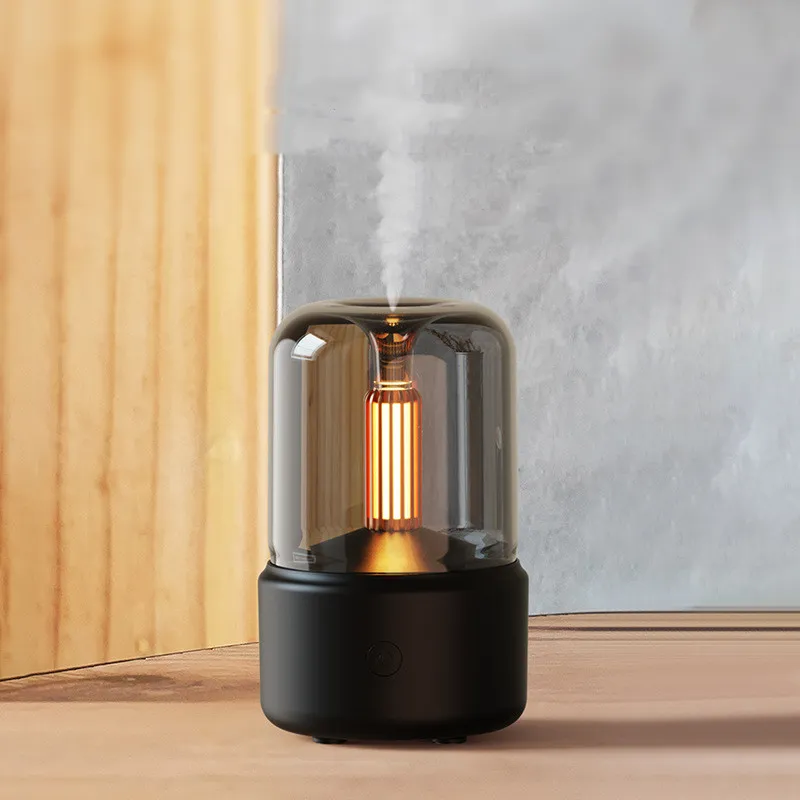 Atmosphere Light Humidifier Candlelight Aroma Diffuser Portable 120ml Electric USB Air Humidifier Cool Mist Maker Fogger 8-12 Hours With LED Night Light – image 5