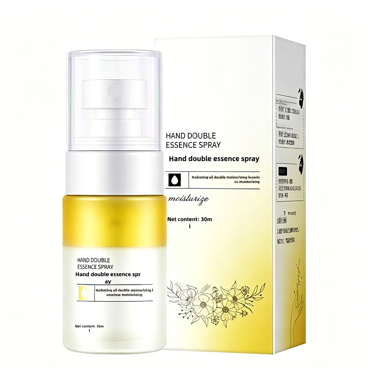 Hand Double Spray, Water-Oil Dual Formula Hydrating Hand Care Spray With Triple Plant Oil & Botanical Extracts, Quick Absorb Non-Sticky Dry Hand Moisturizer 30ml