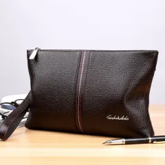 Men's Leather Clutch Fashion New Business Casual Large Capacity - Brown - View 1