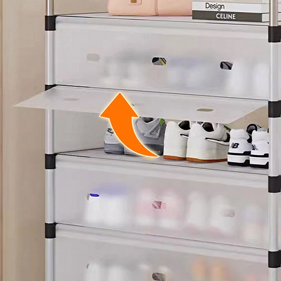 7 Tier Cabinet Storage Organiser Shoe Rack Stand Holder W Dust-proof Cover — image 3