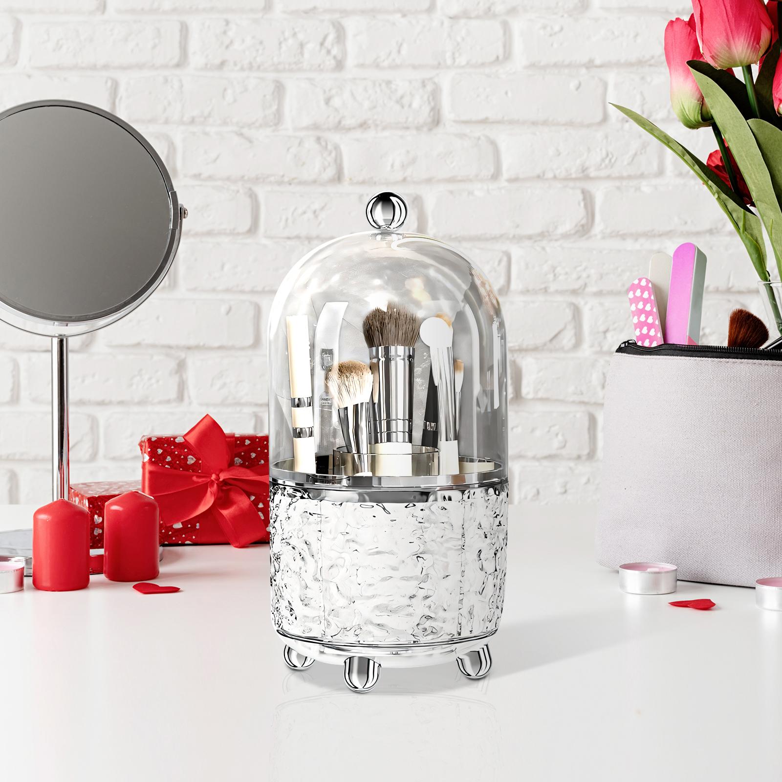 Large Capacity Bathroom Vanity Makeup Brush Storage Rack Organizer_voghion.com