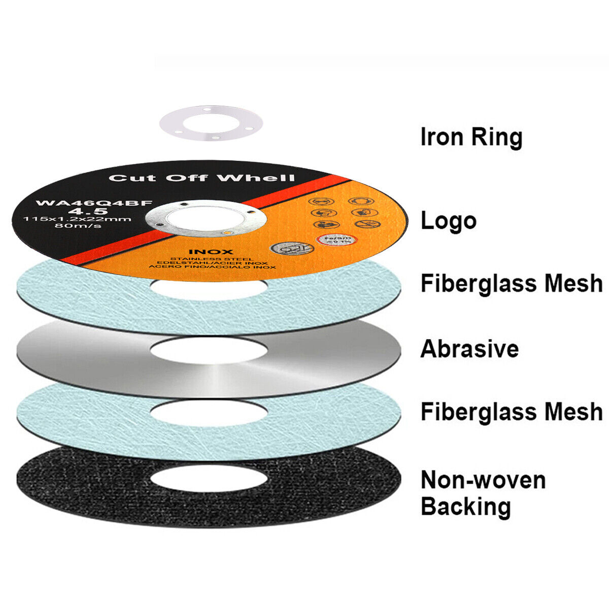 50 X 115mm ULTRA THIN 1mm METAL CUTTING BLADE DISC FOR STEEL & STAINLESS ANGLE 50PCS — foto 13
